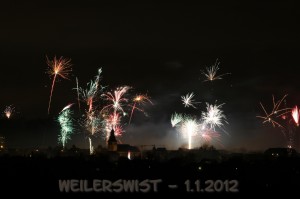 Silvesterfeuerwerk über Weilerswist